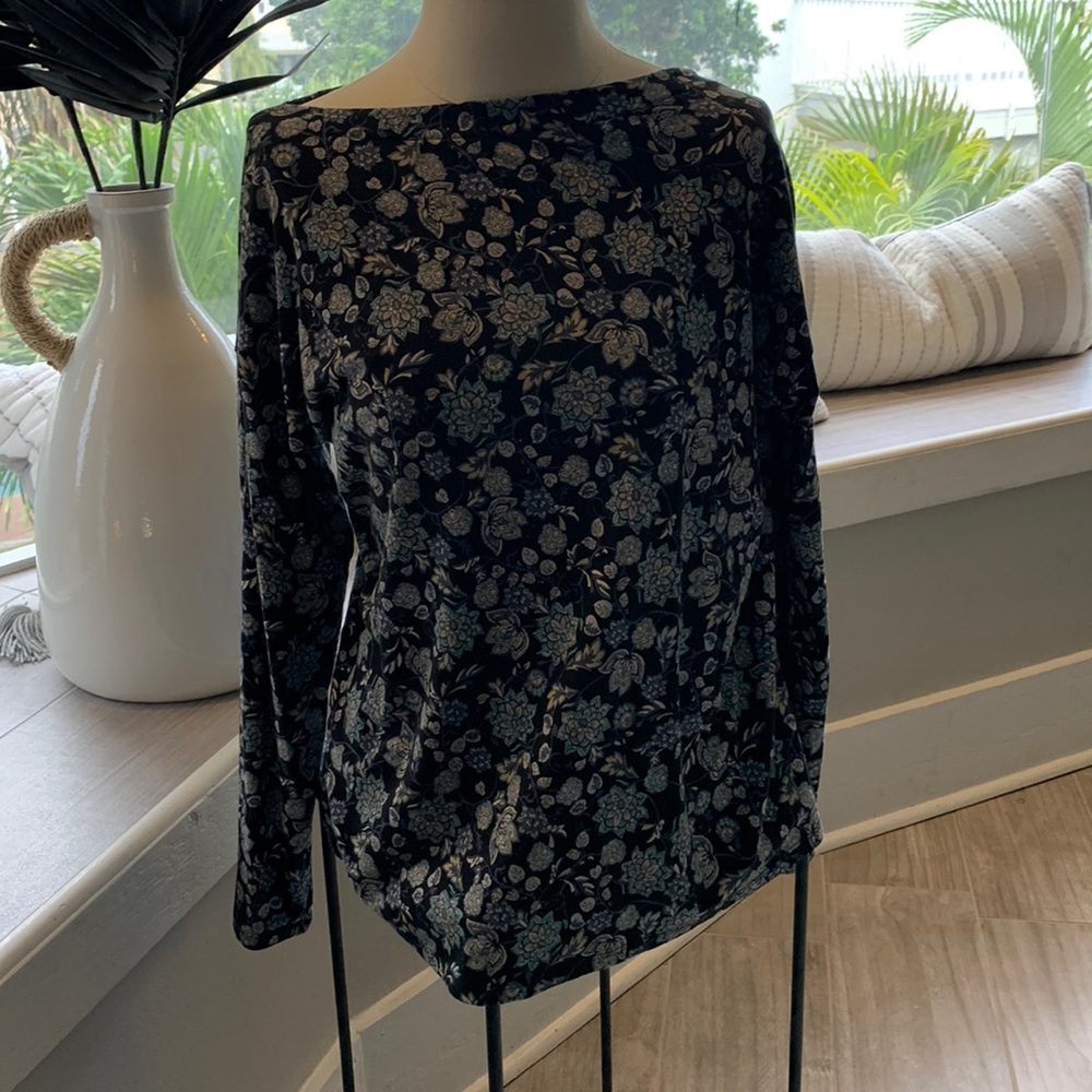 J. Jill Long Sleeved Cotton Luxe Supima Boat Neck Tee